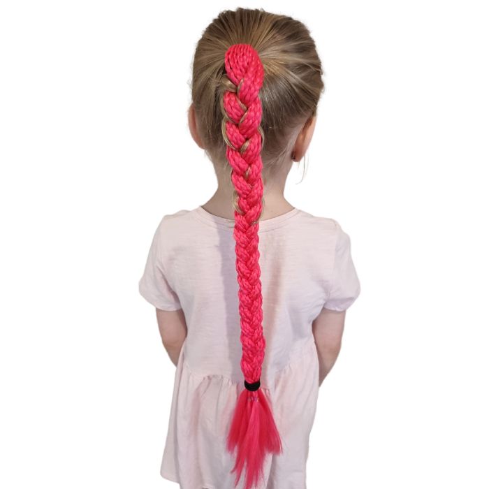 Kids Bright Pink Hair Plaits