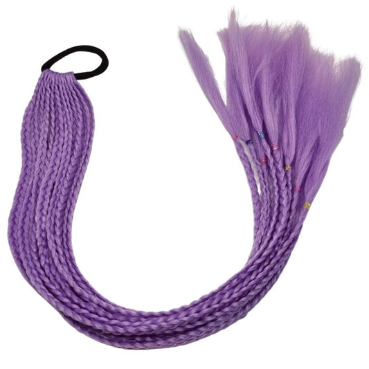 DIY Colourful Hair Braid Ponytail Lilac