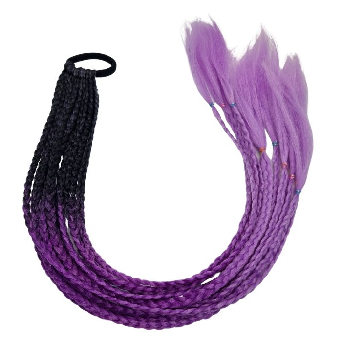 Purple Pansy Mermaid Pony Braid