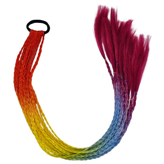 Rainbow Bright Mermaid Pony Braids Plait