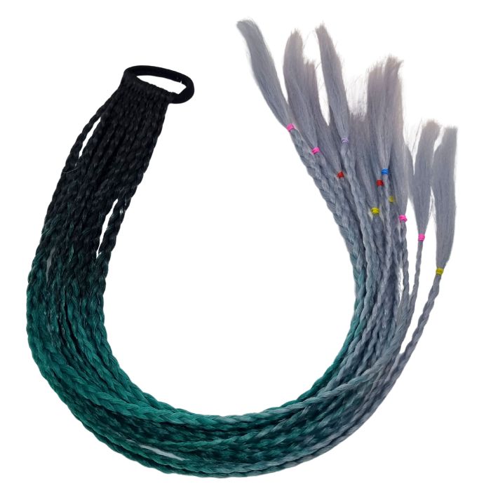 Hair Plait Extension Stormy Teal