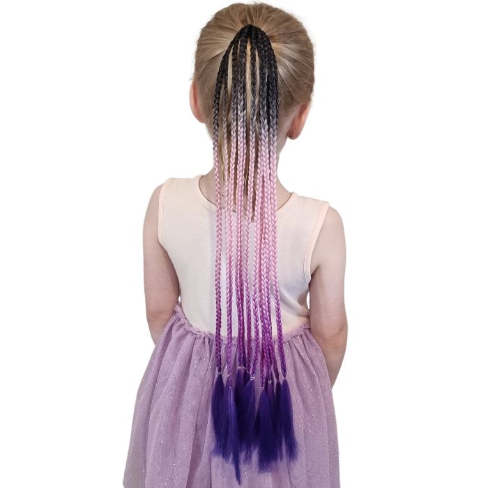 coloured children hair diy ponytail
