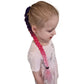 girls hair plaits in pink and purple