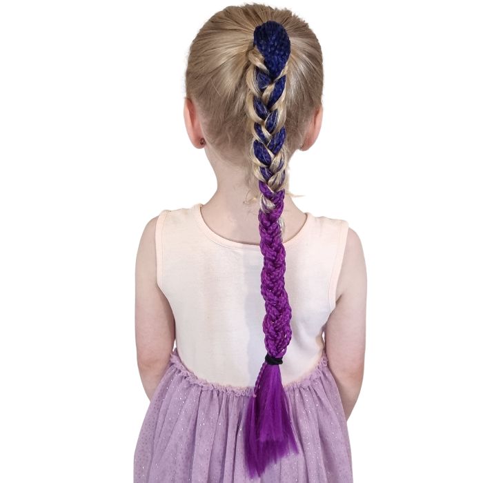 purple violet kids plait hair extension