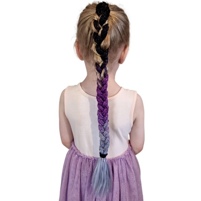stormy purple kids hair accessory plait