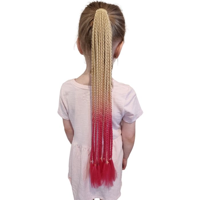 blonde pink mermaid ponytail